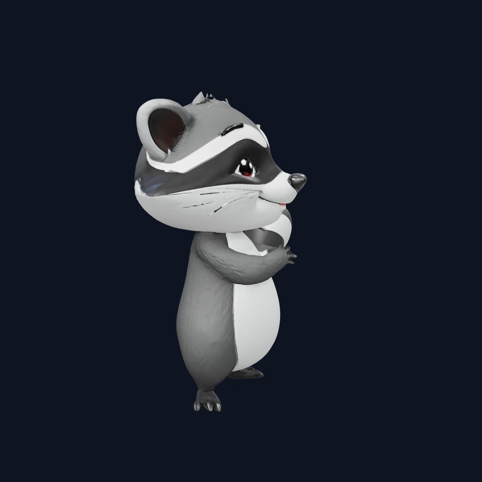 Charming Raccoon Character model pack